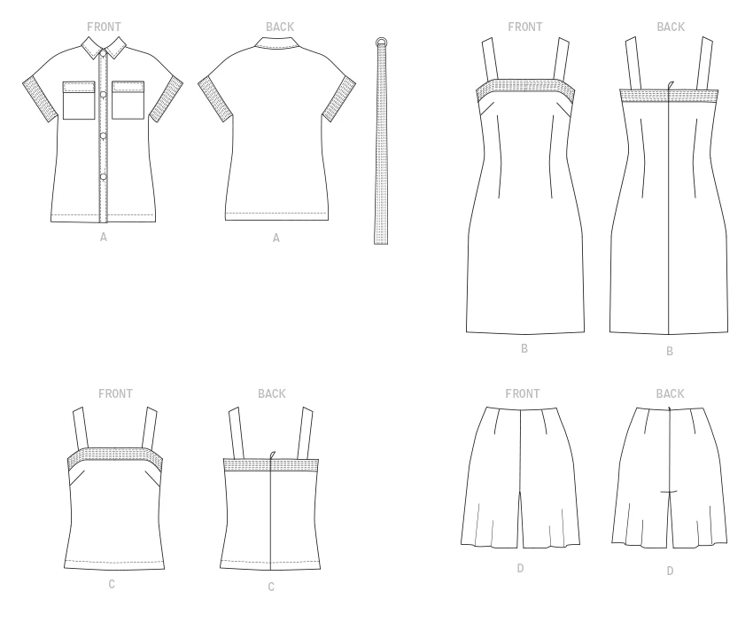 Butterick Sewing Pattern Misses' Jacket, Belt, Dress, Top & Shorts (PDF) 15 Butterick Sewing Pattern Misses' Jacket, Belt, Dress, Top & Shorts (PDF)