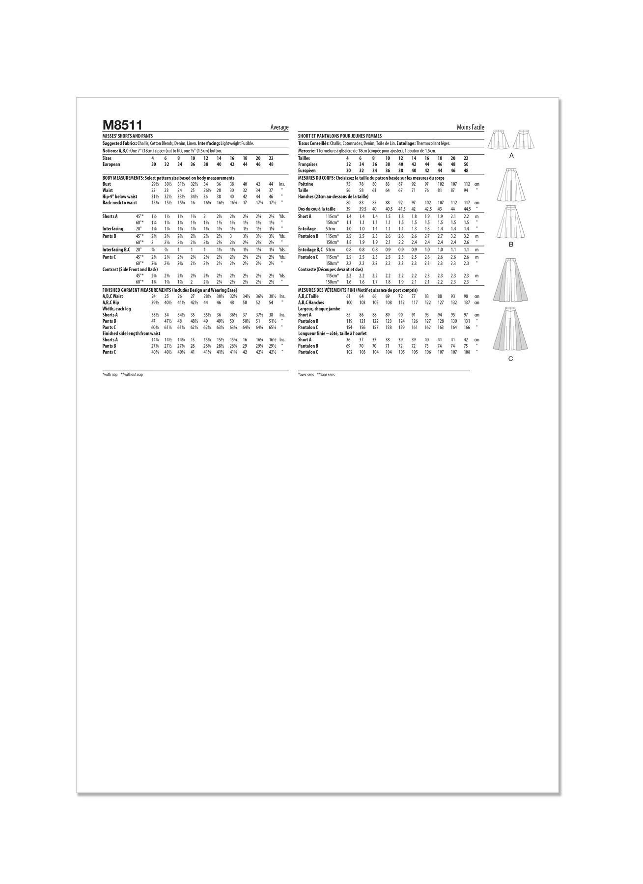 McCall's Sewing Pattern Misses' Shorts and Pants (PDF) 7 McCall's Sewing Pattern Misses' Shorts and Pants (PDF)