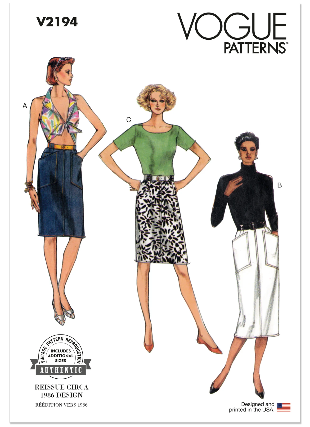 Vogue Patterns 1980s Misses' Vintage Straight Skirts (PDF) 1 Vogue Patterns 1980s Misses' Vintage Straight Skirts (PDF)