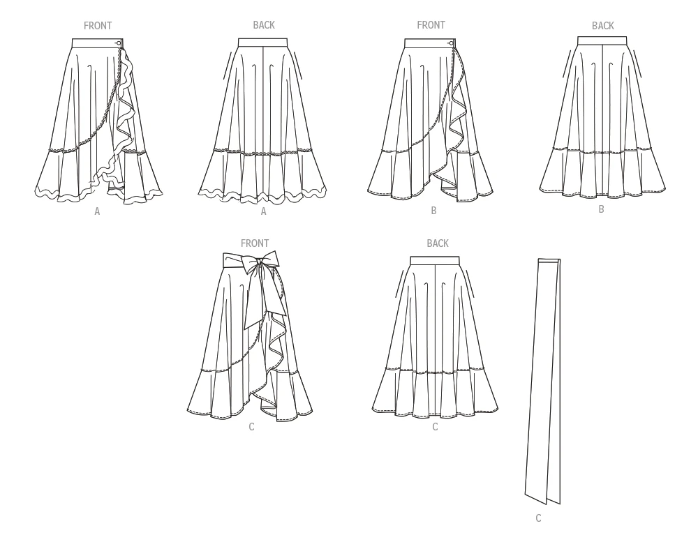 Simplicity Sewing Pattern Misses' Wrap Midi Skirt 7 Simplicity Sewing Pattern Misses' Wrap Midi Skirt