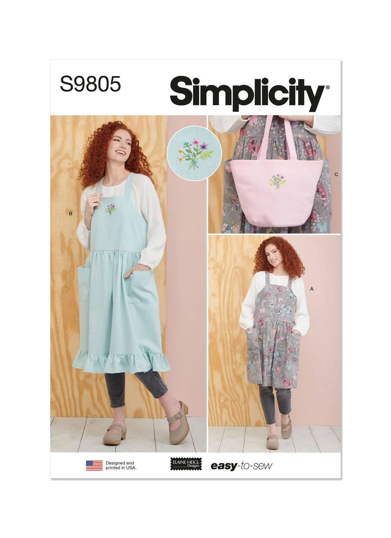 Simplicity Sewing Pattern Misses' Pinafore Aprons and Tote in One Size by Elaine Heigl Designs (PDF) 1 Simplicity Sewing Pattern Misses' Pinafore Aprons and Tote in One Size by Elaine Heigl Designs (PDF)