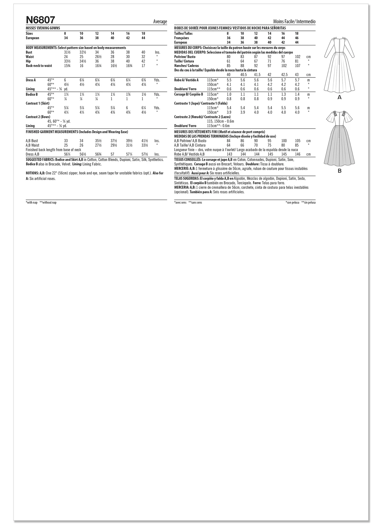 New Look Sewing Pattern Misses' Evening Gowns 4 New Look Sewing Pattern Misses' Evening Gowns