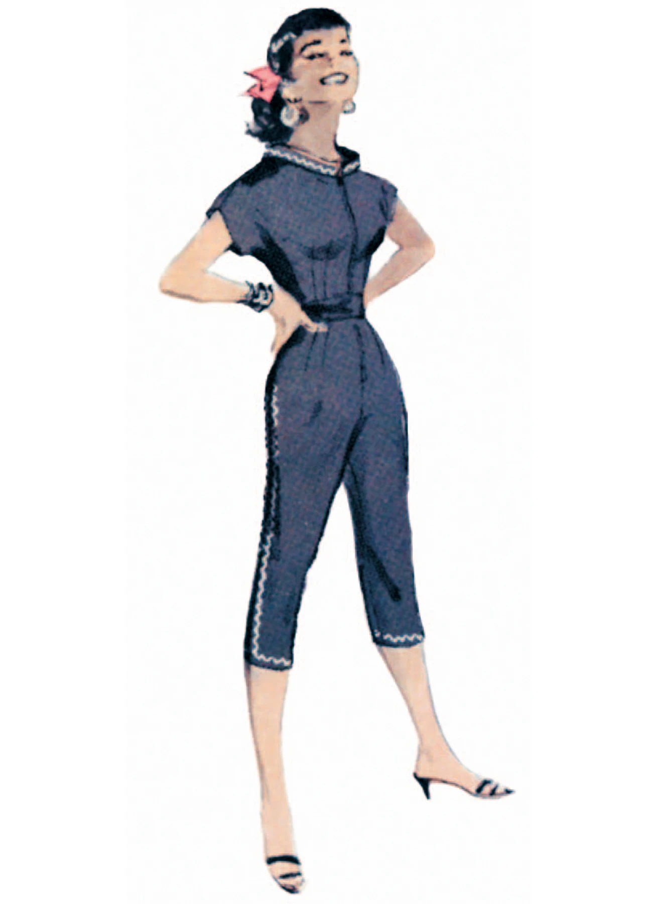 Butterick Sewing Pattern 1950s Misses' Coverall and Overskirt 3 Butterick Sewing Pattern 1950s Misses' Coverall and Overskirt