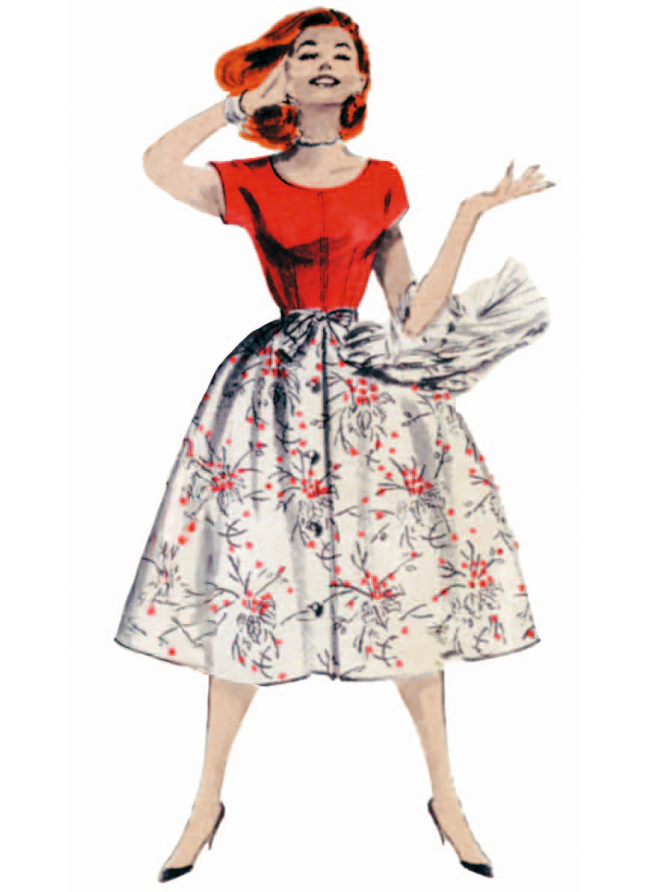 Butterick Sewing Pattern 1950s Misses' Coverall and Overskirt 4 Butterick Sewing Pattern 1950s Misses' Coverall and Overskirt