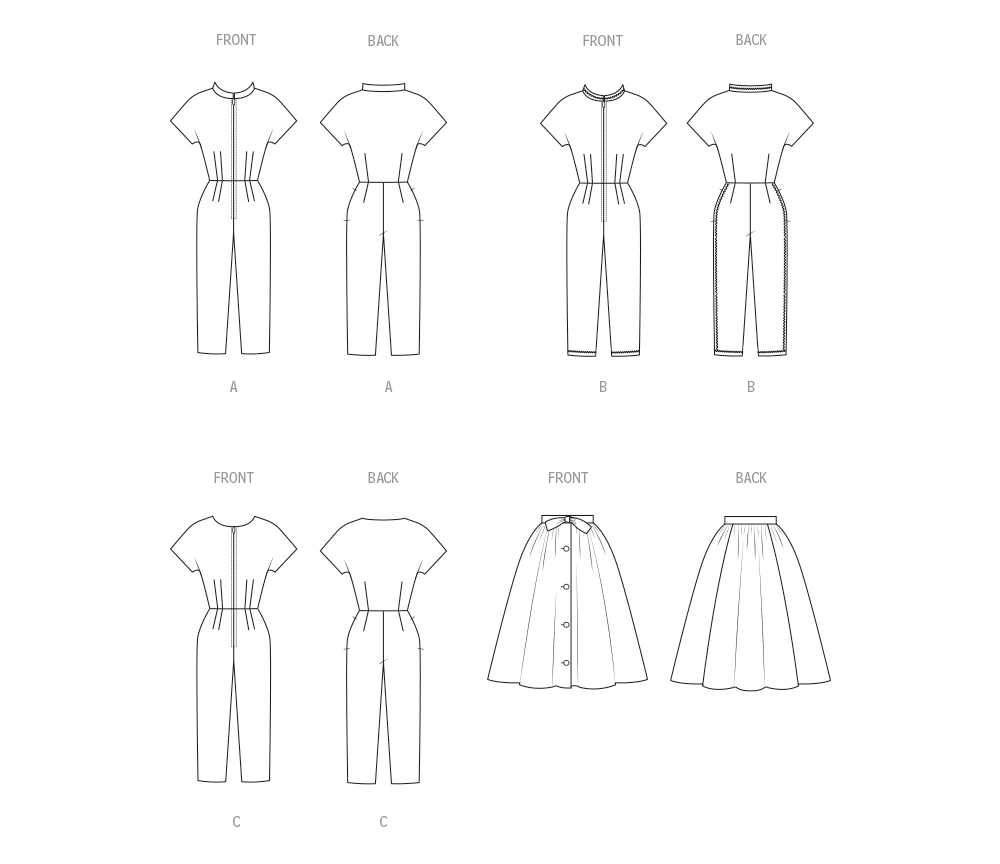 Butterick Sewing Pattern 1950s Misses' Coverall and Overskirt 6 Butterick Sewing Pattern 1950s Misses' Coverall and Overskirt
