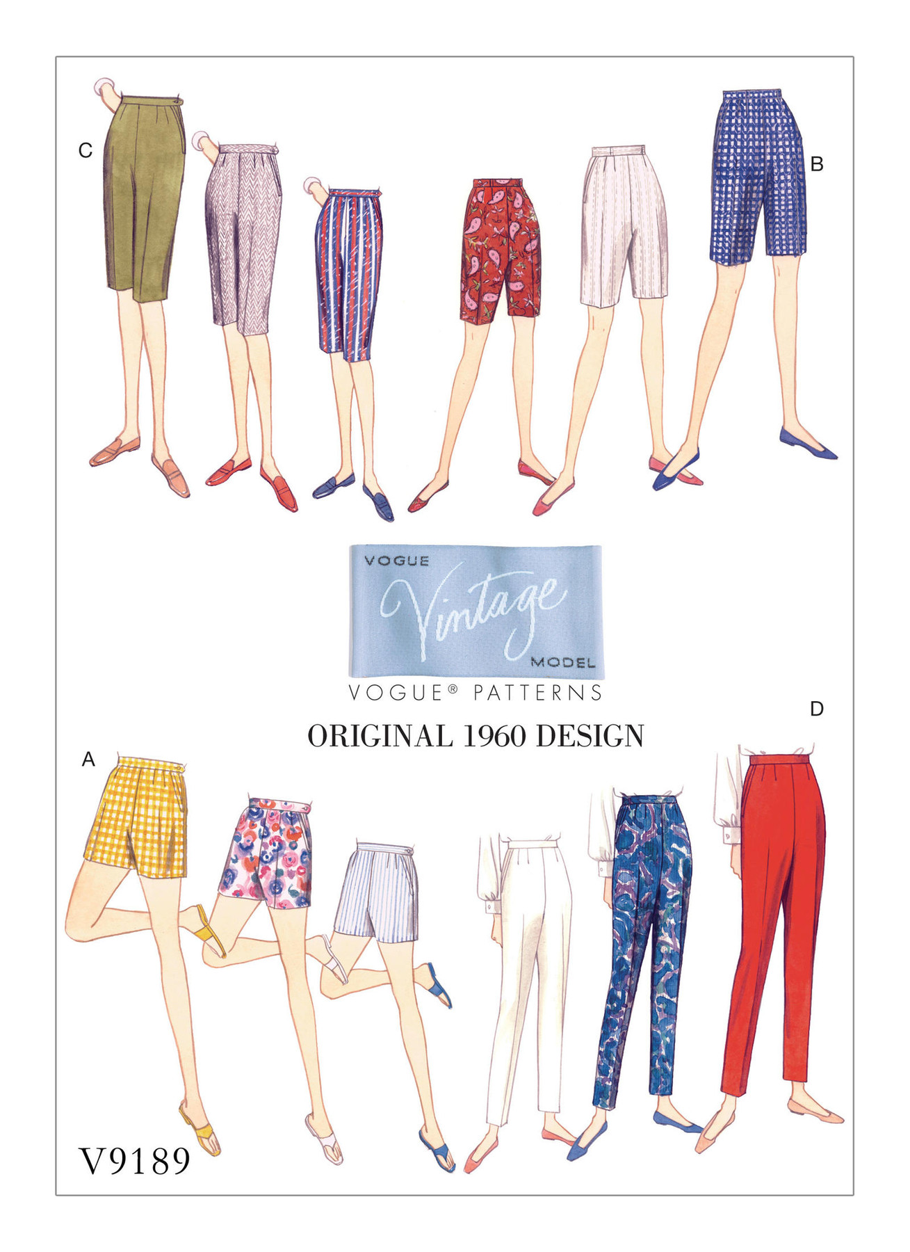 Vogue Patterns 1960s Misses' Shorts and Tapered Pants 1 Vogue Patterns 1960s Misses' Shorts and Tapered Pants