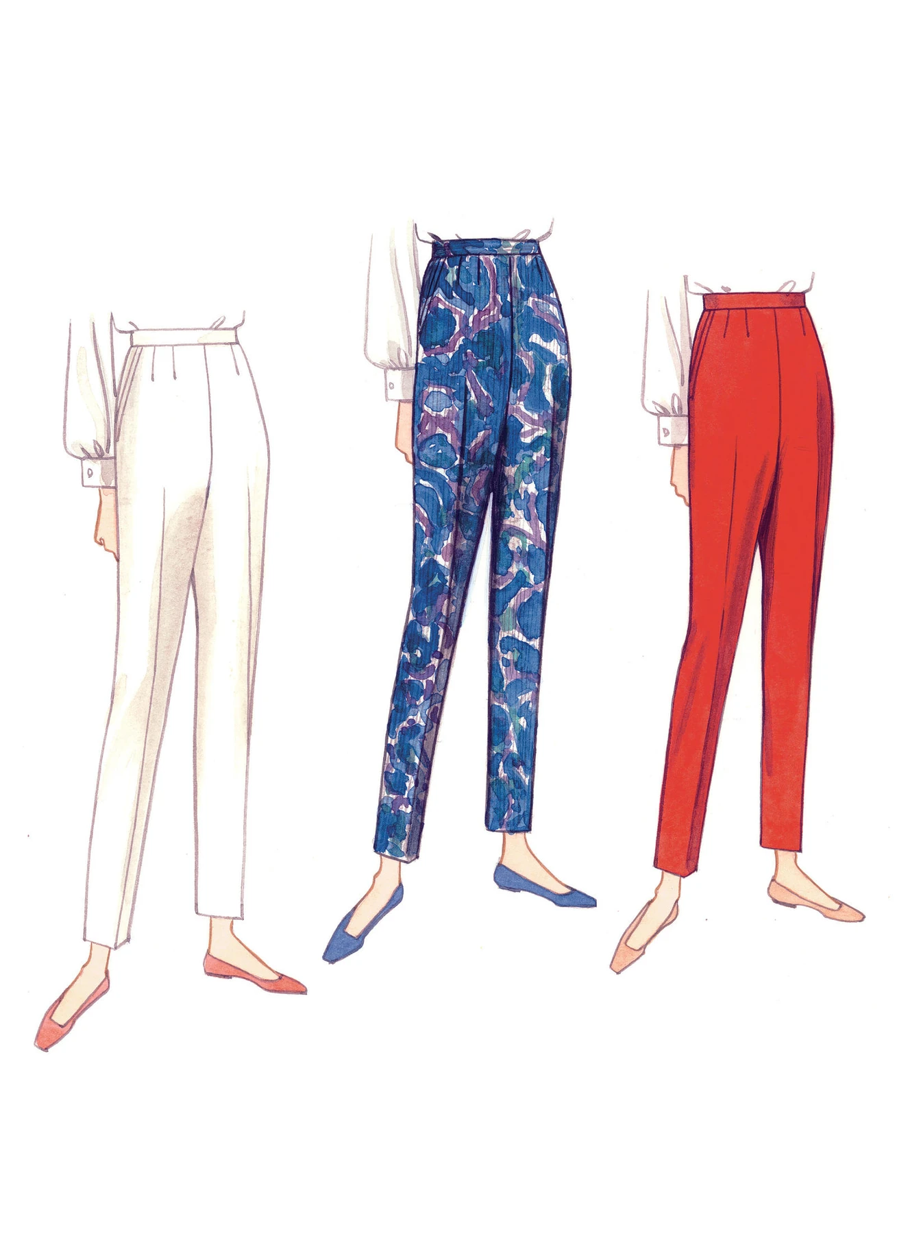 Vogue Patterns 1960s Misses' Shorts and Tapered Pants 3 Vogue Patterns 1960s Misses' Shorts and Tapered Pants