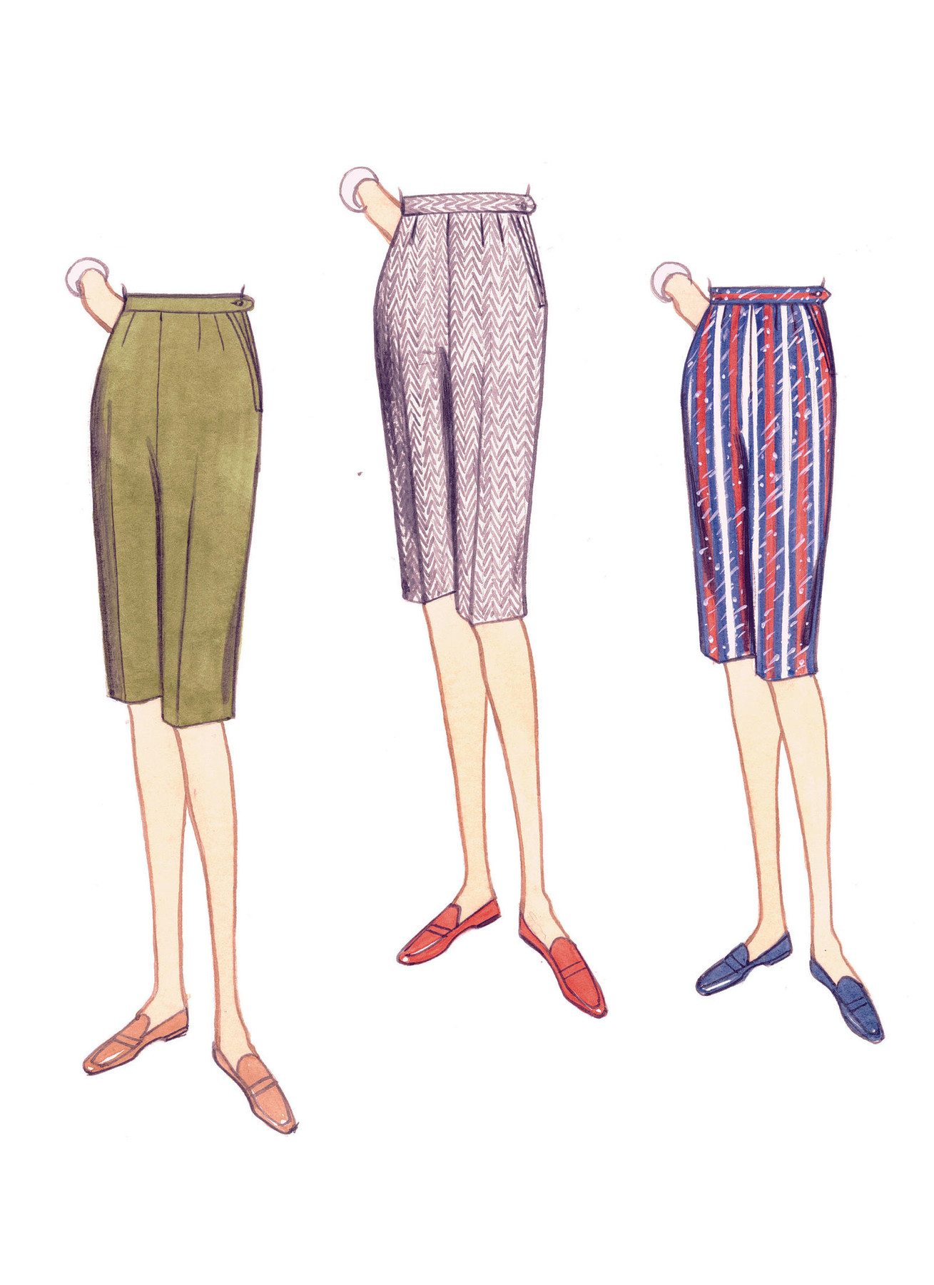 Vogue Patterns 1960s Misses' Shorts and Tapered Pants 4 Vogue Patterns 1960s Misses' Shorts and Tapered Pants