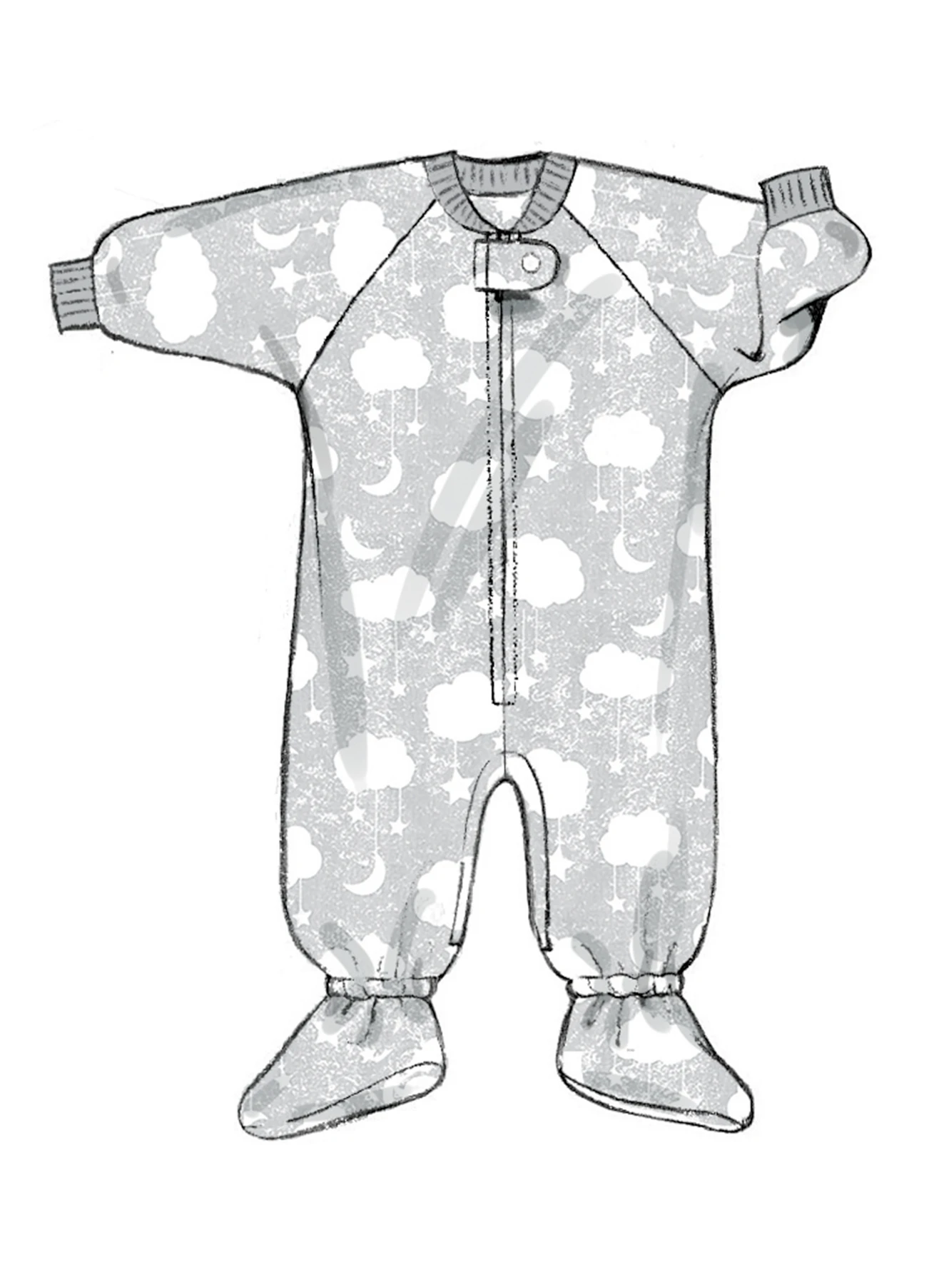 Butterick Sewing Pattern Infants' Bunting, Jumpsuit, Shirt, Diaper Cover, Hat, Bib, Mittens, Booties and Blanket (PDF) 5 Butterick Sewing Pattern Infants' Bunting, Jumpsuit, Shirt, Diaper Cover, Hat, Bib, Mittens, Booties and Blanket (PDF)