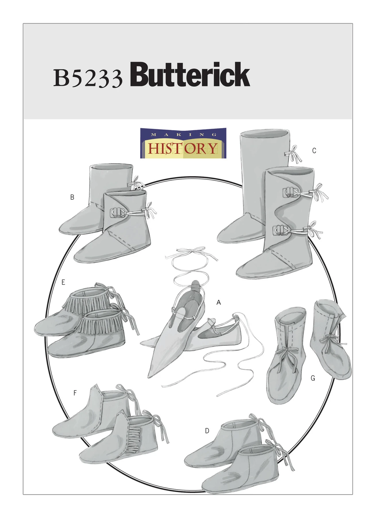 Butterick Sewing Pattern Historical Footwear in Seven Styles 1 Butterick Sewing Pattern Historical Footwear in Seven Styles