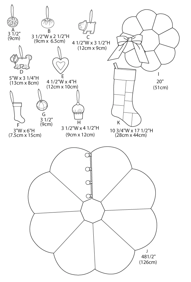 McCall's Sewing Pattern Ornaments, Wreath, Tree Skirt and Stocking 10 McCall's Sewing Pattern Ornaments, Wreath, Tree Skirt and Stocking