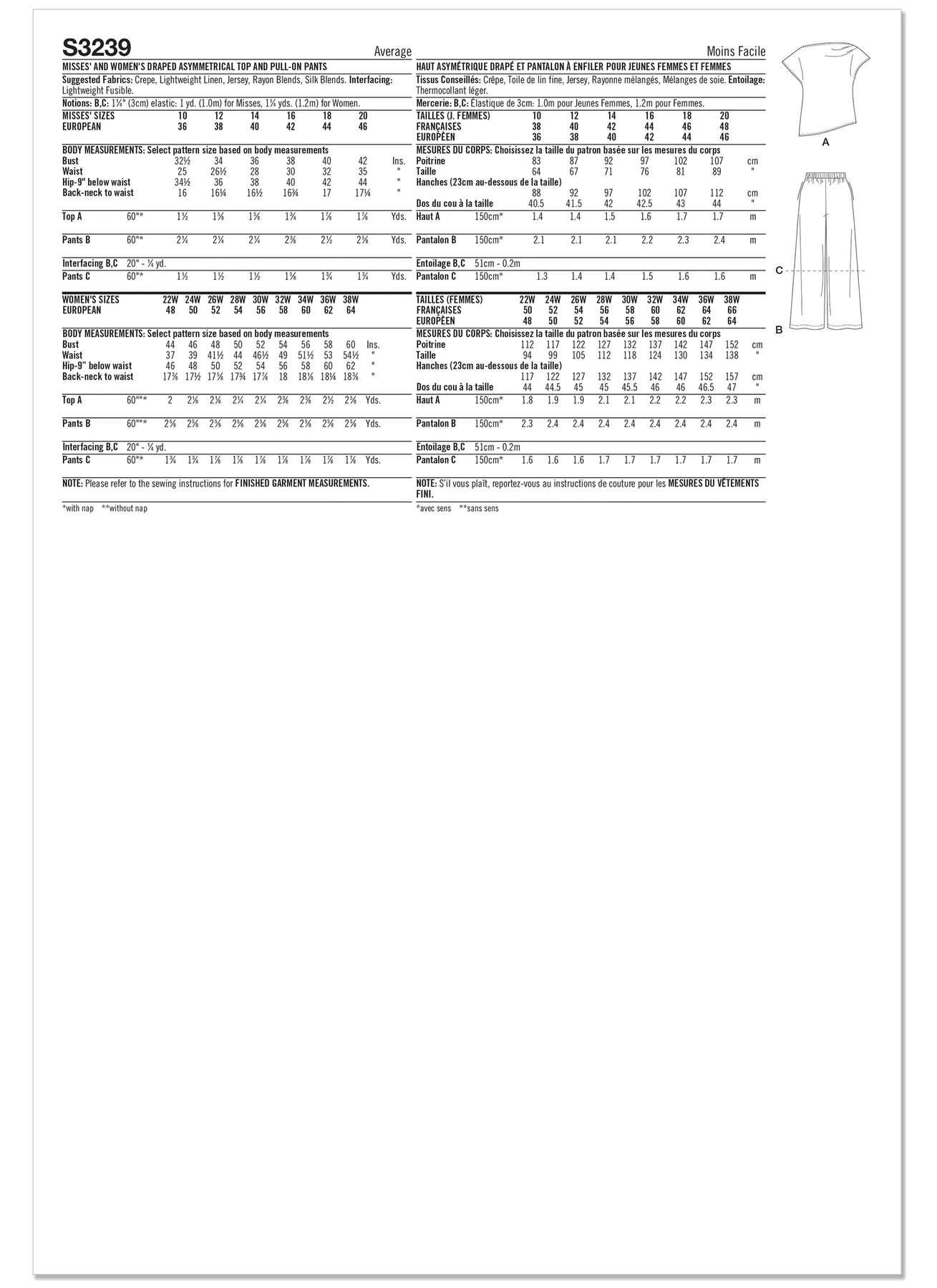 Simplicity Sewing Pattern Misses' and Women's Draped Asymmetrical Top and Pull-On Pants (PDF) 8 Simplicity Sewing Pattern Misses' and Women's Draped Asymmetrical Top and Pull-On Pants (PDF)