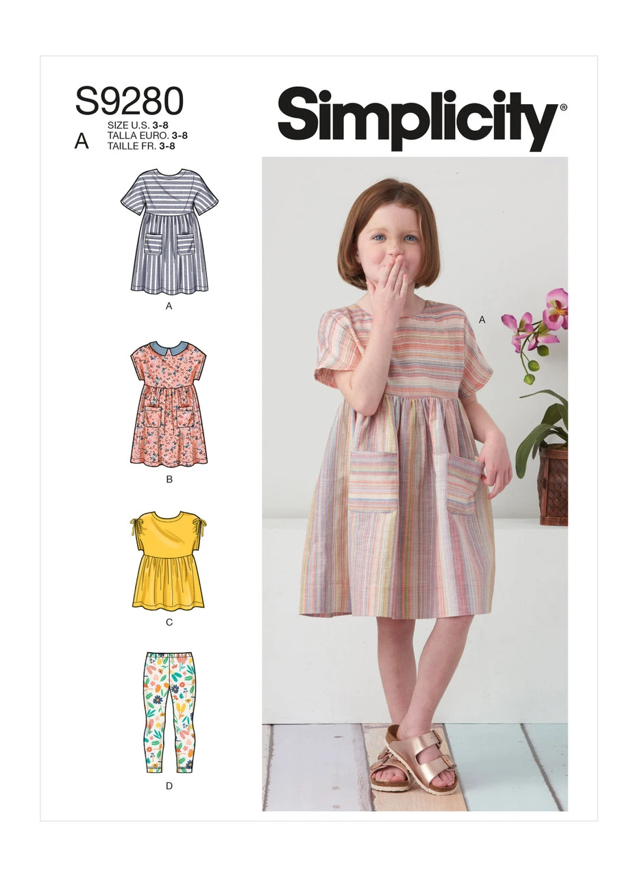 Simplicity Sewing Pattern Children's Dresses, Top & Leggings (PDF) 1 Simplicity Sewing Pattern Children's Dresses, Top & Leggings (PDF)