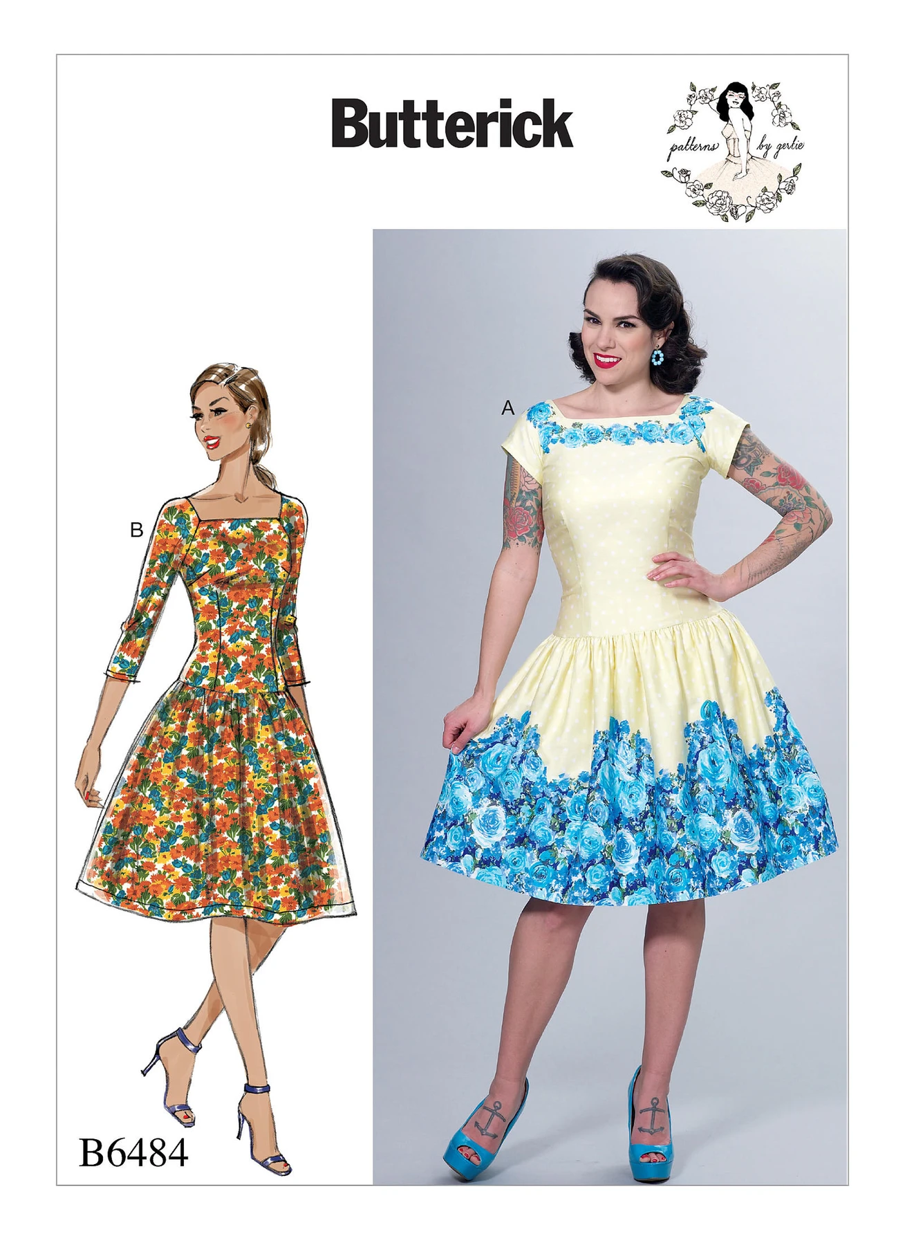 Butterick Sewing Pattern Misses' Square-Neck, Dropped-Waist Dresses and Petticoat Ruffle (PDF) 1 Butterick Sewing Pattern Misses' Square-Neck, Dropped-Waist Dresses and Petticoat Ruffle (PDF)