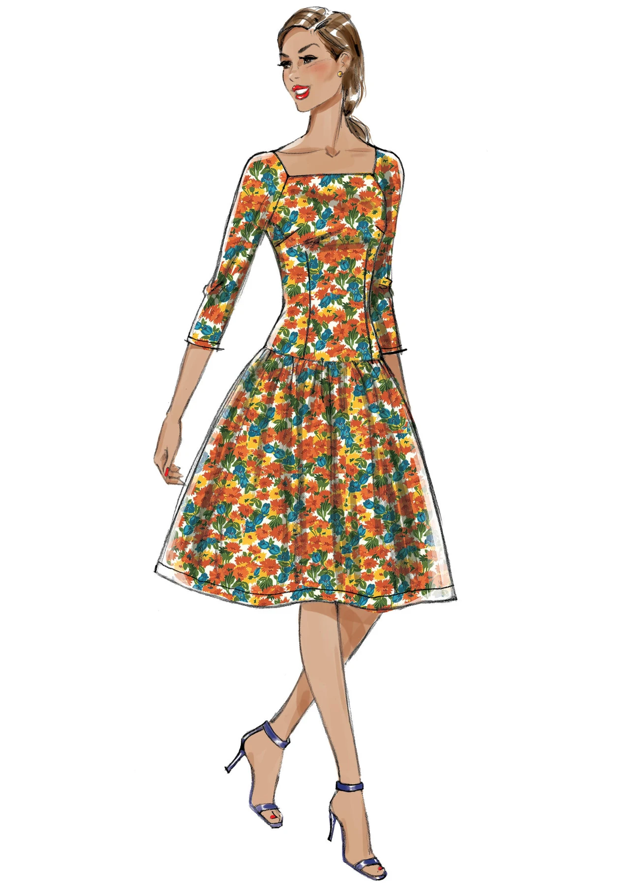 Butterick Sewing Pattern Misses' Square-Neck, Dropped-Waist Dresses and Petticoat Ruffle (PDF) 3 Butterick Sewing Pattern Misses' Square-Neck, Dropped-Waist Dresses and Petticoat Ruffle (PDF)