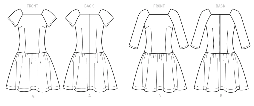 Butterick Sewing Pattern Misses' Square-Neck, Dropped-Waist Dresses and Petticoat Ruffle (PDF) 6 Butterick Sewing Pattern Misses' Square-Neck, Dropped-Waist Dresses and Petticoat Ruffle (PDF)