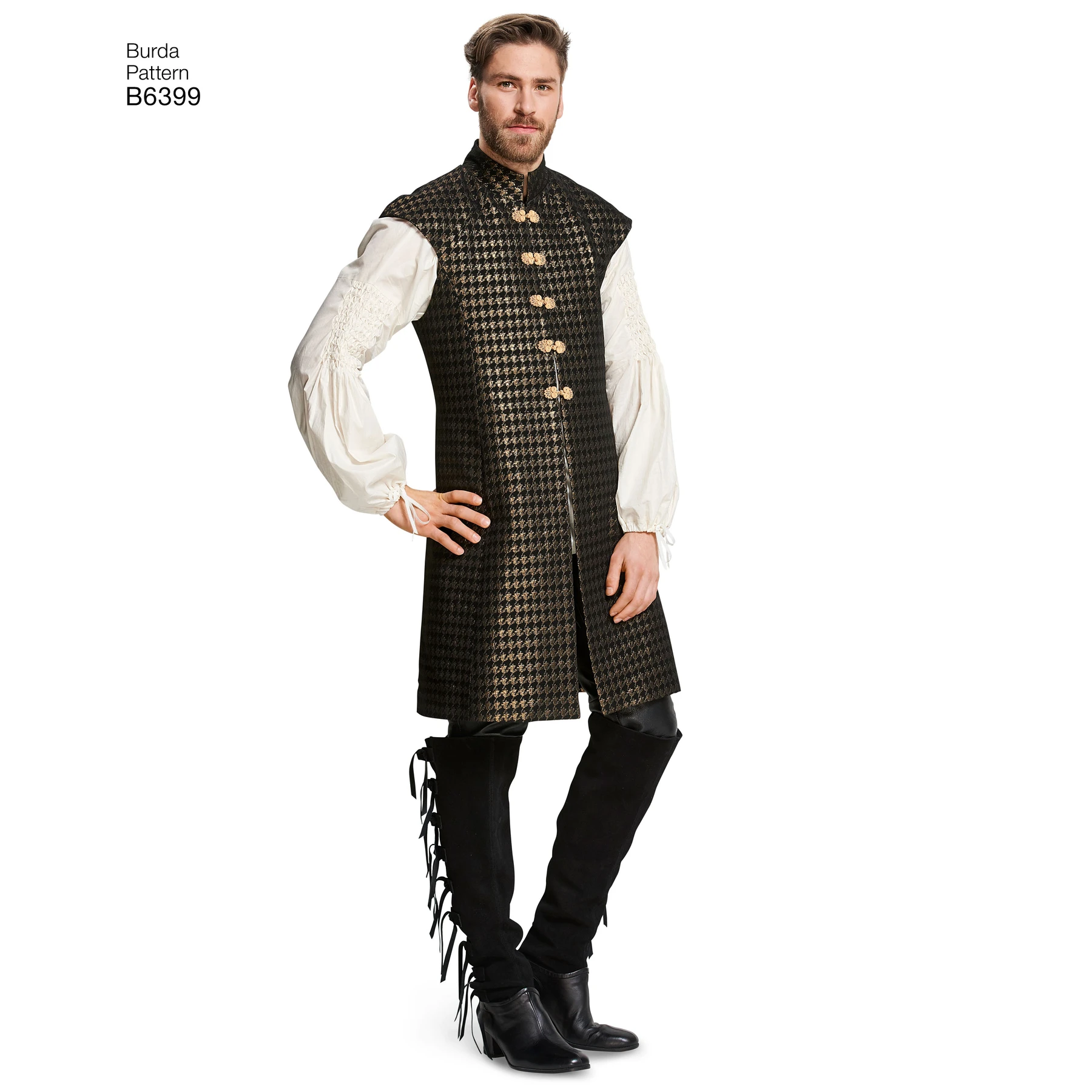Burda Style Sewing Pattern Men's Renaissance Shirt & Waistcoat 4 Burda Style Sewing Pattern Men's Renaissance Shirt & Waistcoat