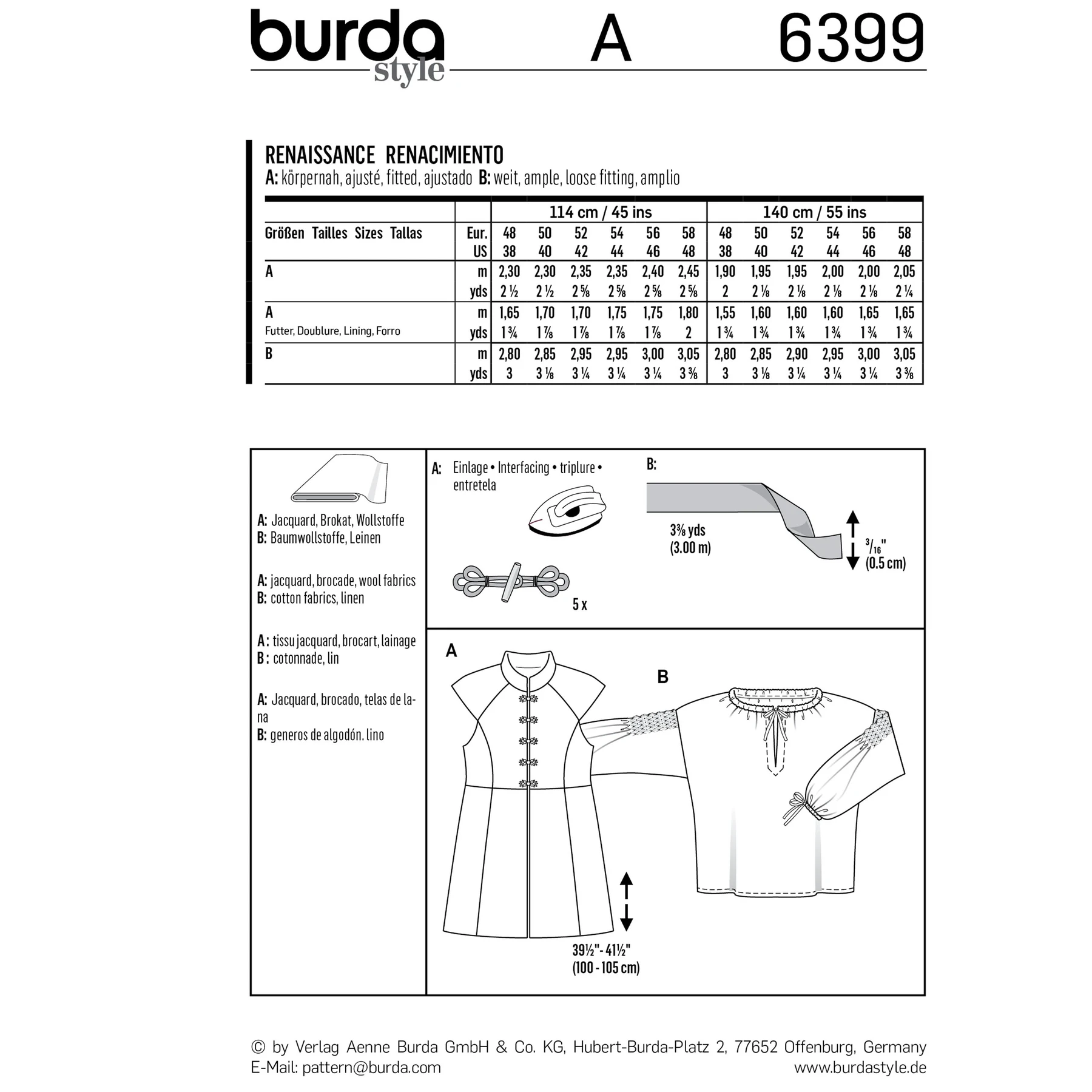 Burda Style Sewing Pattern Men's Renaissance Shirt & Waistcoat 5 Burda Style Sewing Pattern Men's Renaissance Shirt & Waistcoat
