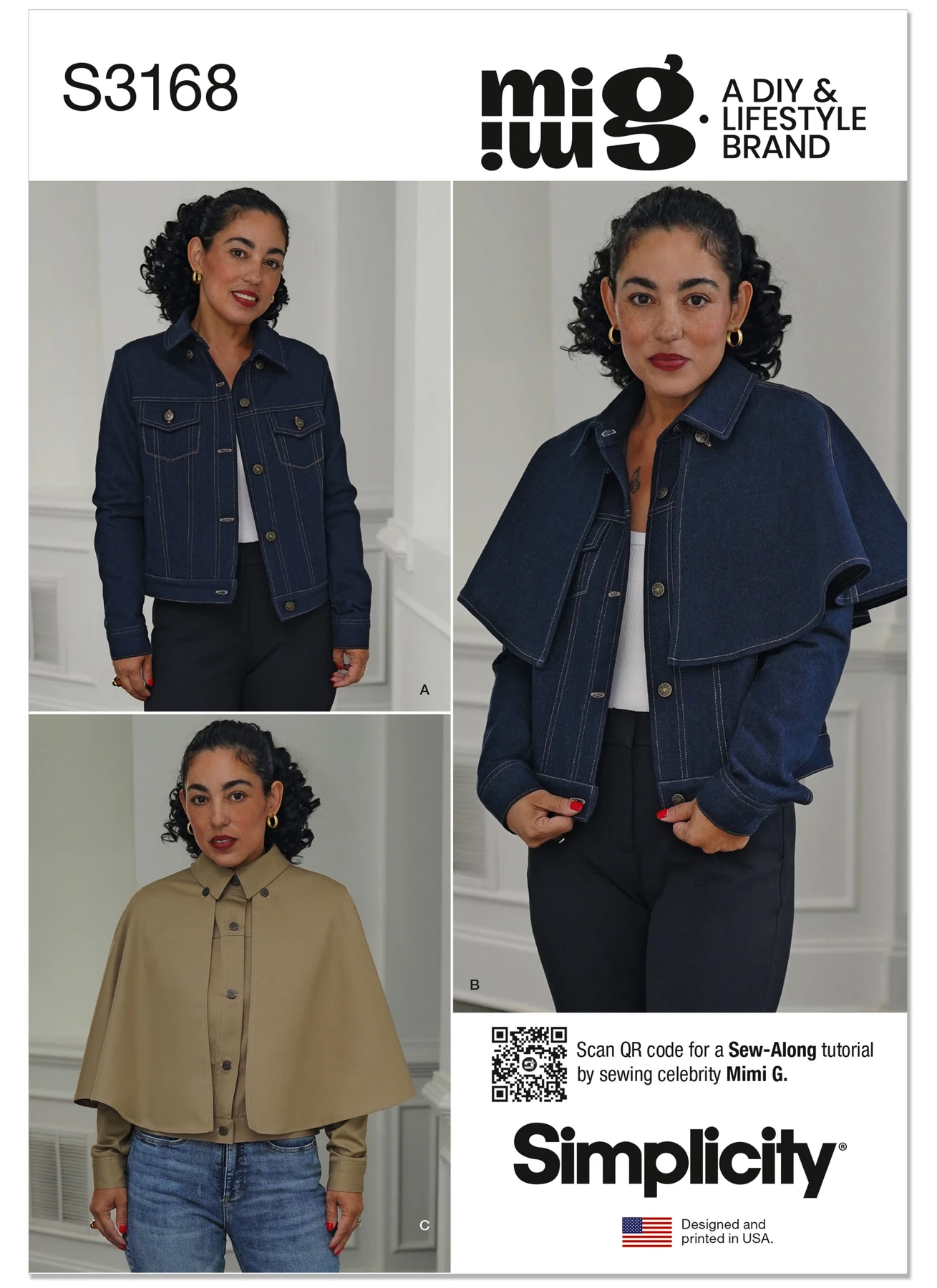 Simplicity Sewing Pattern Misses' Jacket with Detachable Capelet in Two Lengths by Mimi G Style (PDF) 1 Simplicity Sewing Pattern Misses' Jacket with Detachable Capelet in Two Lengths by Mimi G Style (PDF)