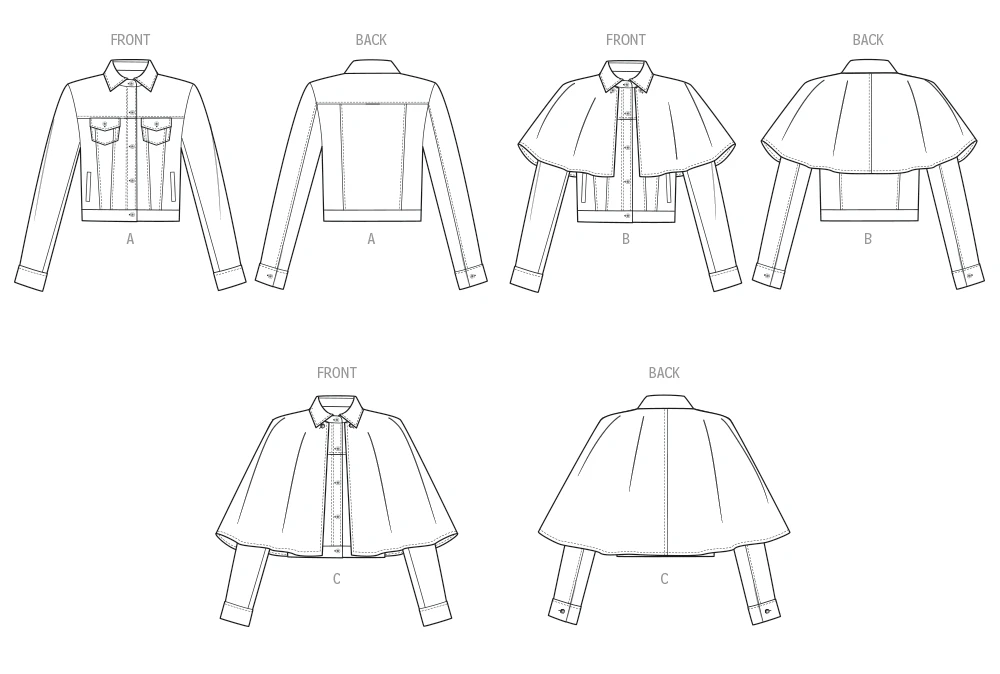 Simplicity Sewing Pattern Misses' Jacket with Detachable Capelet in Two Lengths by Mimi G Style (PDF) 10 Simplicity Sewing Pattern Misses' Jacket with Detachable Capelet in Two Lengths by Mimi G Style (PDF)