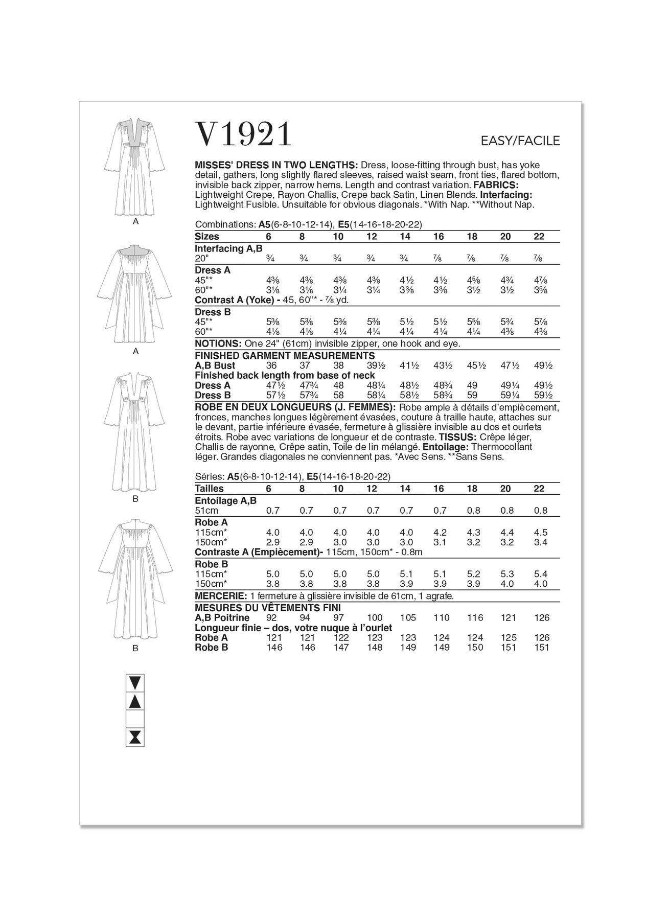 Vogue Patterns Misses' Dress in Two Lengths 6 Vogue Patterns Misses' Dress in Two Lengths