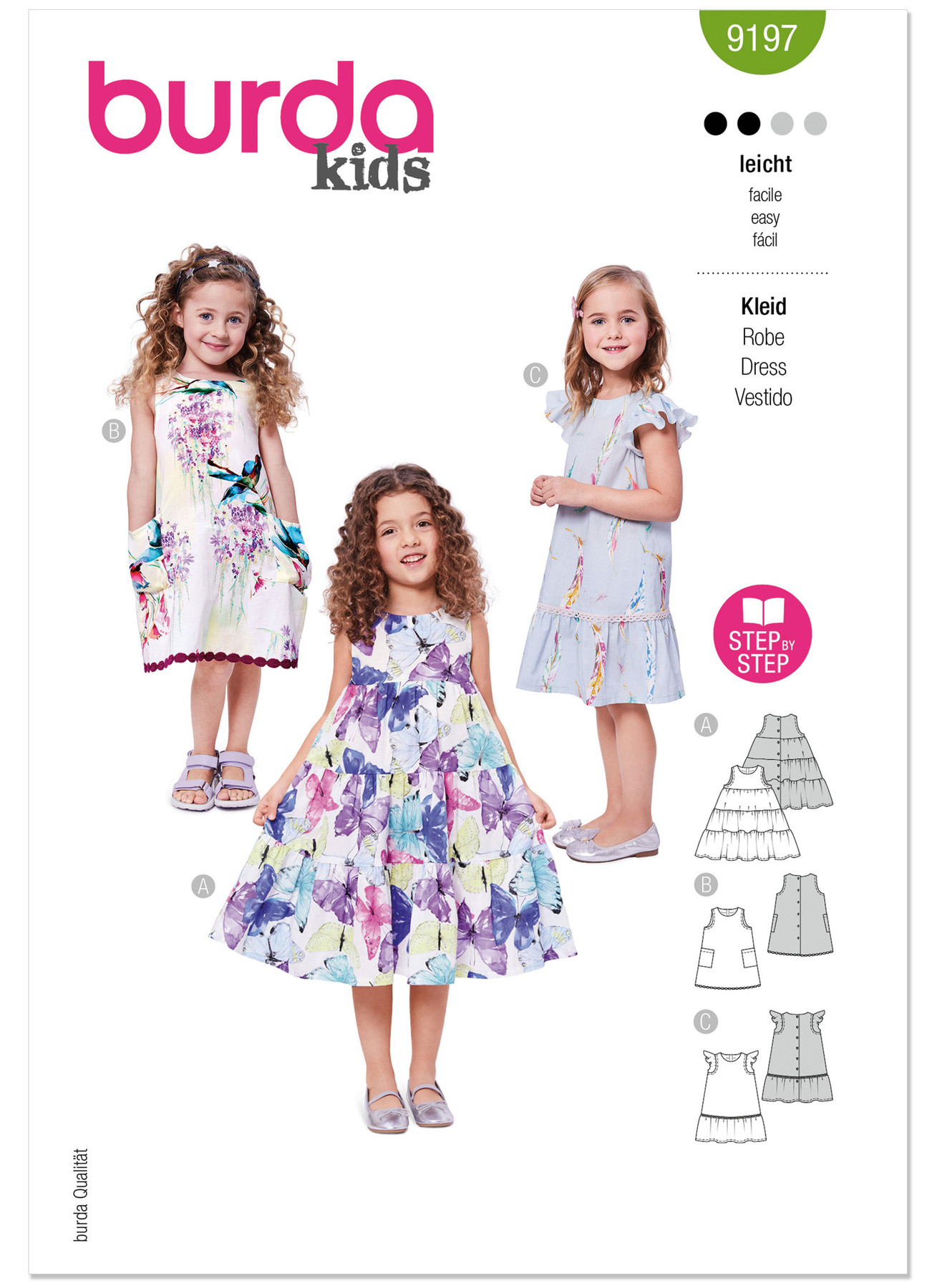 Burda Style Pattern 9197 Children's Dresses
