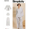 Simplicity Sewing Pattern Misses' Pajamas