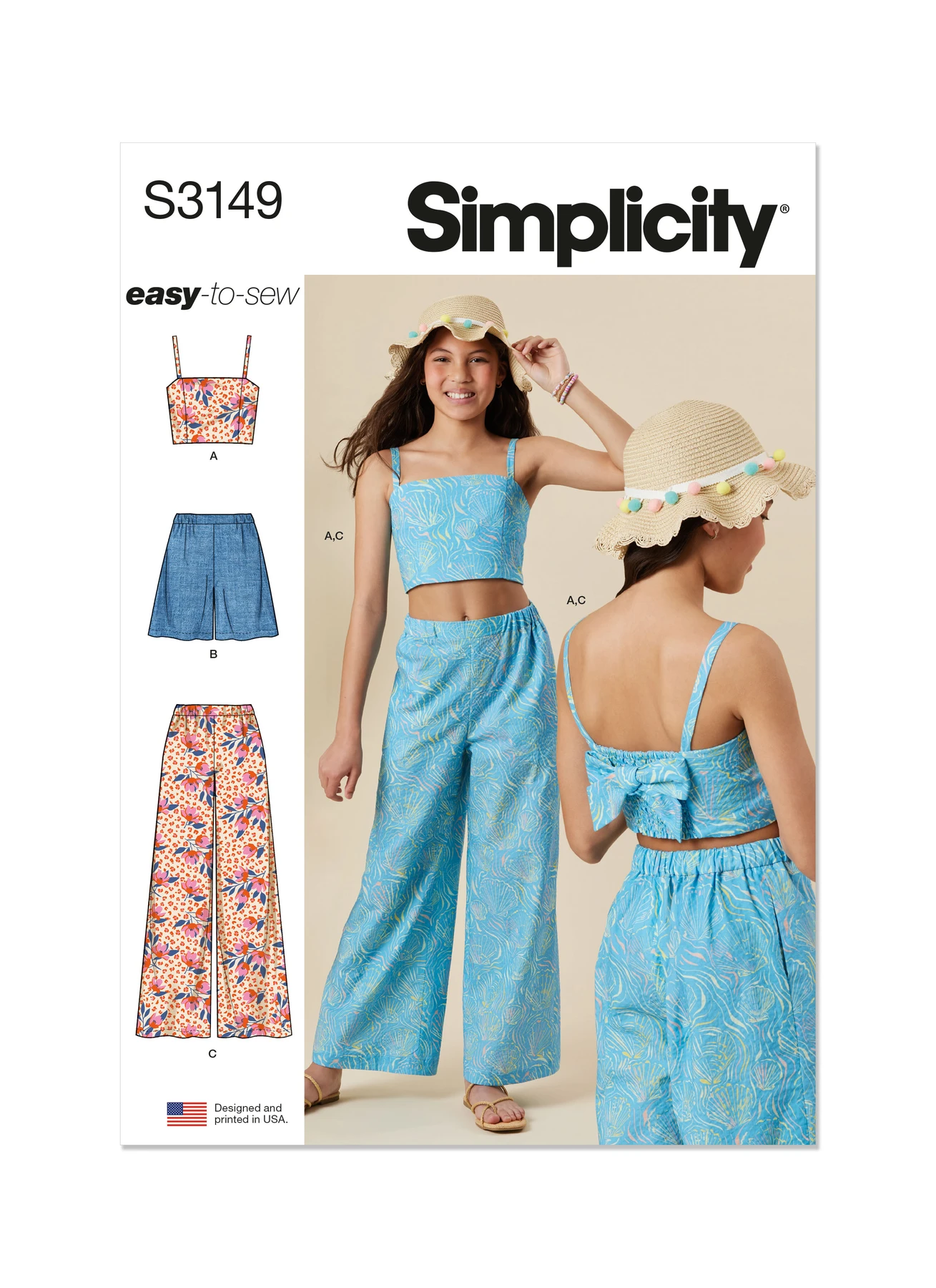 Simplicity Sewing Pattern Girls' Top, Shorts and Pants (PDF) 1 Simplicity Sewing Pattern Girls' Top, Shorts and Pants (PDF)