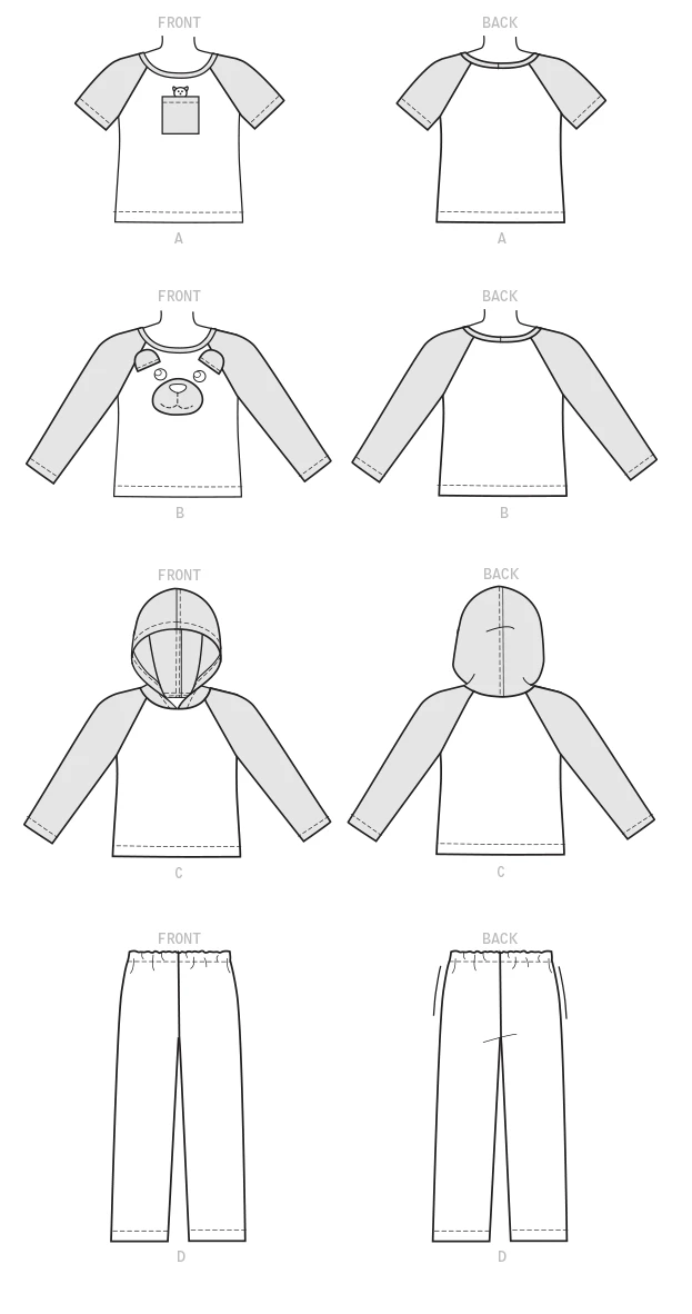 McCall's Sewing Pattern Children's/Boys'/Girls' Animal Themed Tops and Pants (PDF) 9 McCall's Sewing Pattern Children's/Boys'/Girls' Animal Themed Tops and Pants (PDF)