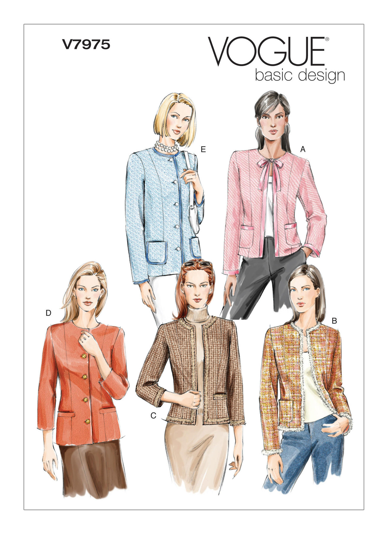 Vogue Patterns Misses'/Misses' Petite Collarless Jackets