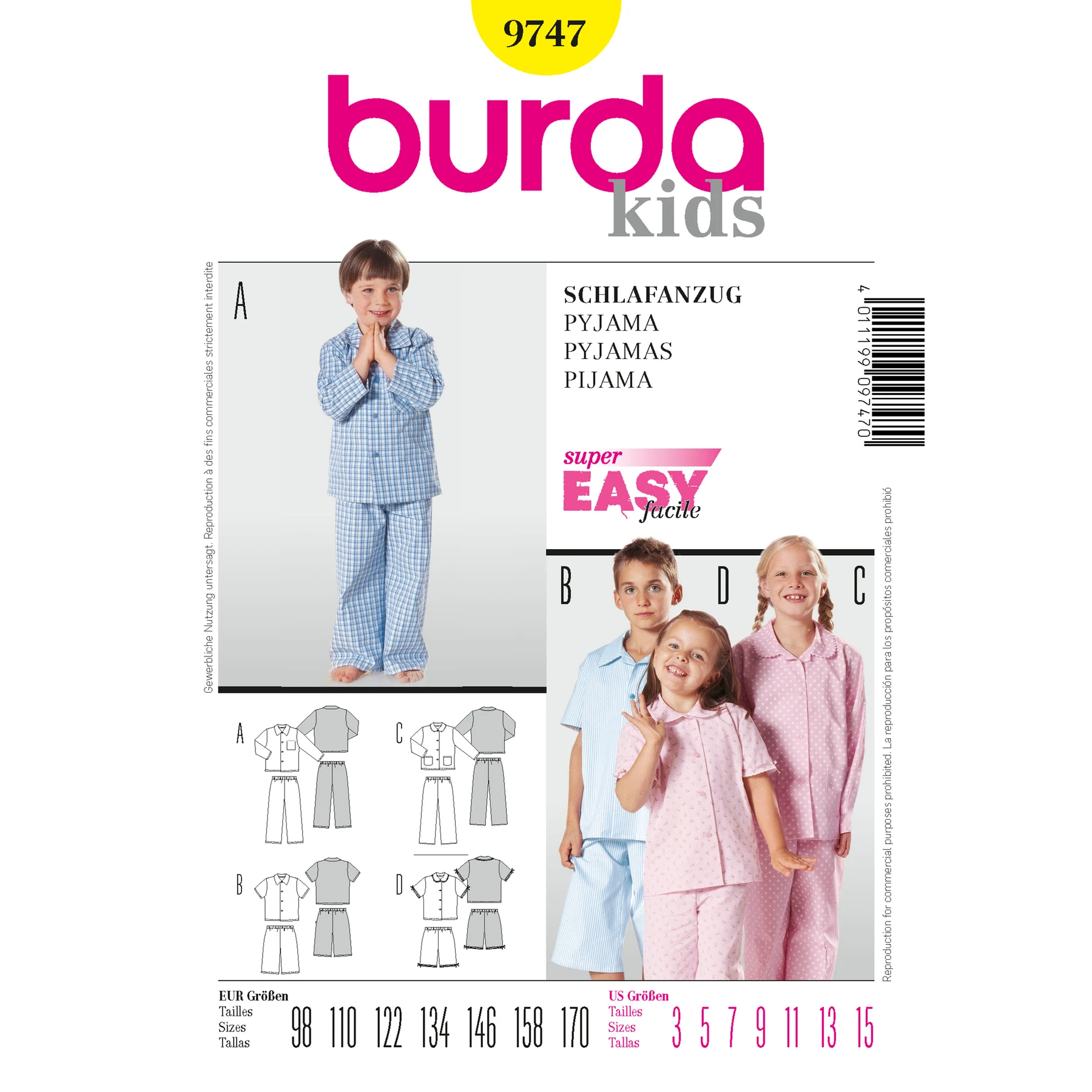 Burda Style Sewing Pattern Pyjama 1 Burda Style Sewing Pattern Pyjama