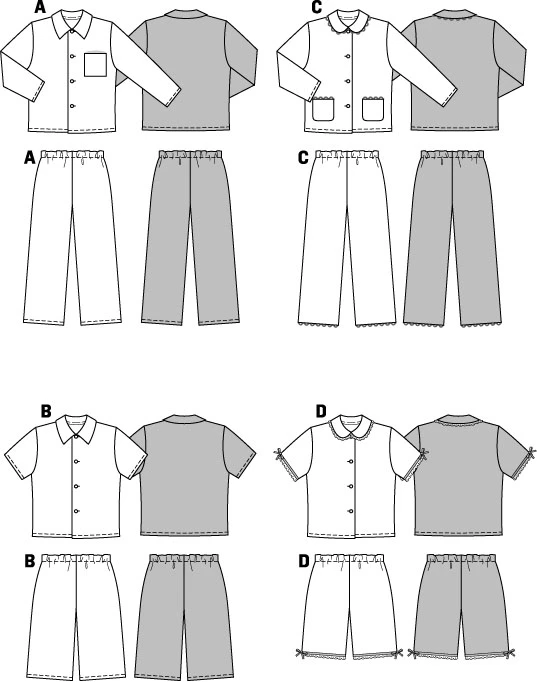 Burda Style Sewing Pattern Pyjama 3 Burda Style Sewing Pattern Pyjama