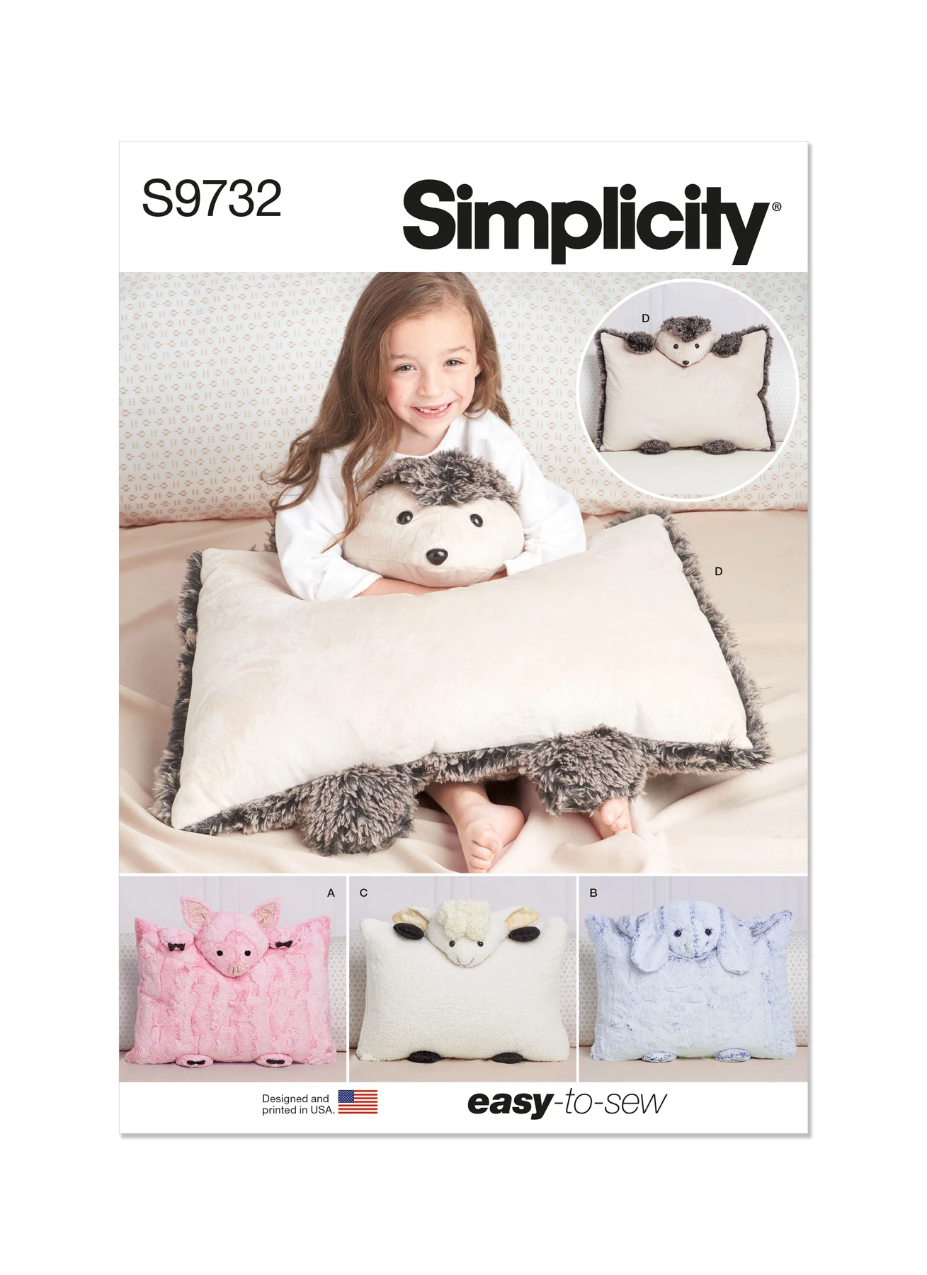 Simplicity Sewing Pattern Plush Animal Pillow Cases 1 Simplicity Sewing Pattern Plush Animal Pillow Cases