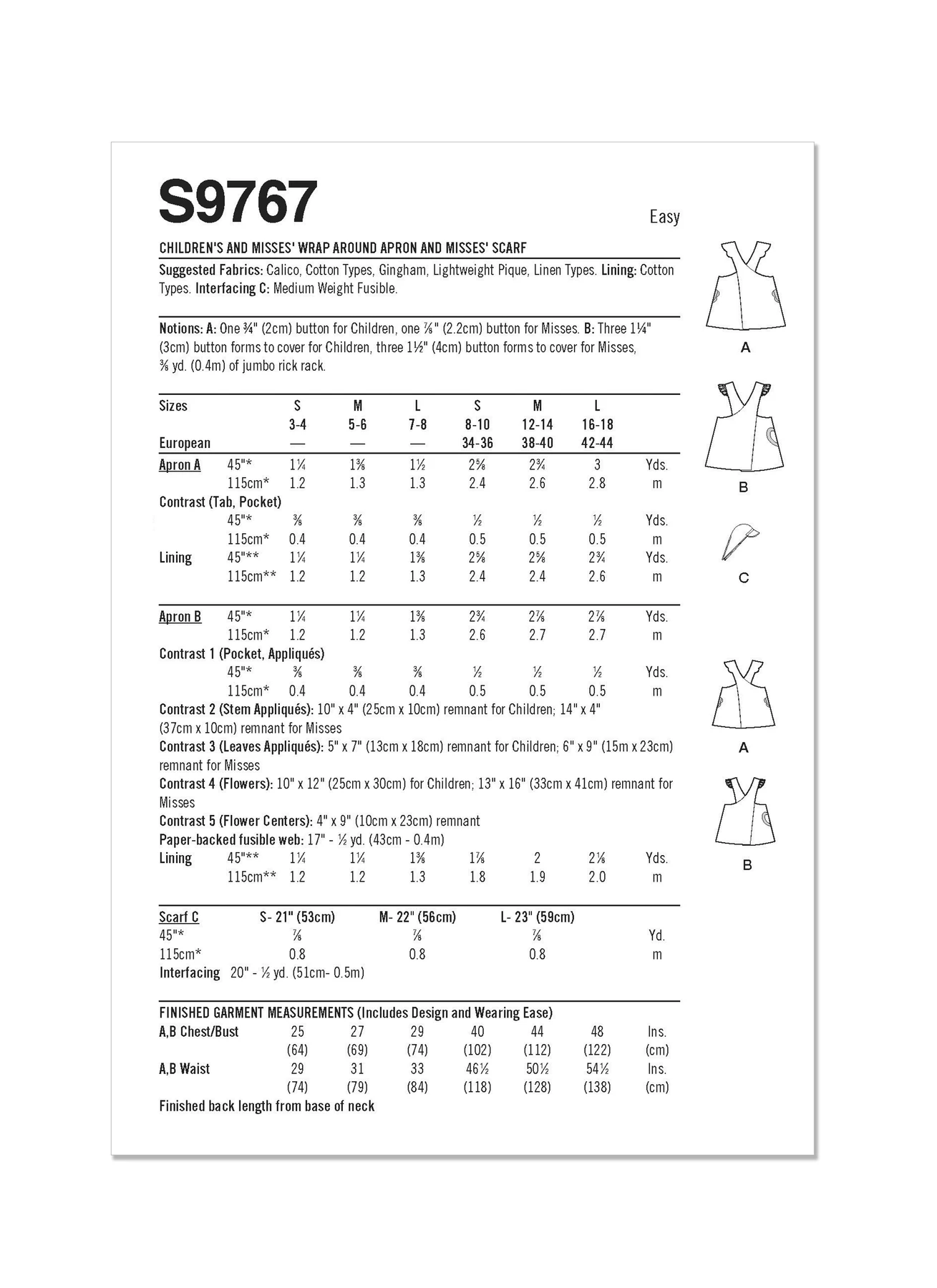 Simplicity Sewing Pattern Children's and Misses' Wrap Around Apron and Scarf Hat by Ruby Jean's Closet (PDF) 11 Simplicity Sewing Pattern Children's and Misses' Wrap Around Apron and Scarf Hat by Ruby Jean's Closet (PDF)