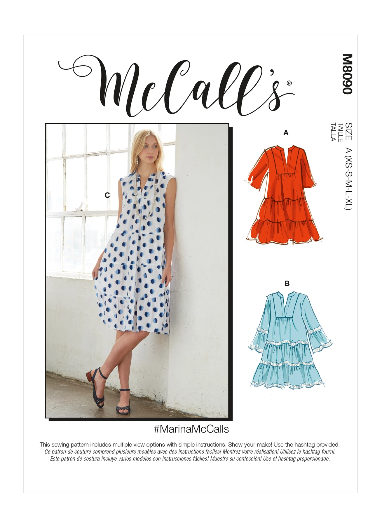 McCall's Sewing Pattern Misses' Dresses & Belt (PDF) 1 McCall's Sewing Pattern Misses' Dresses & Belt (PDF)