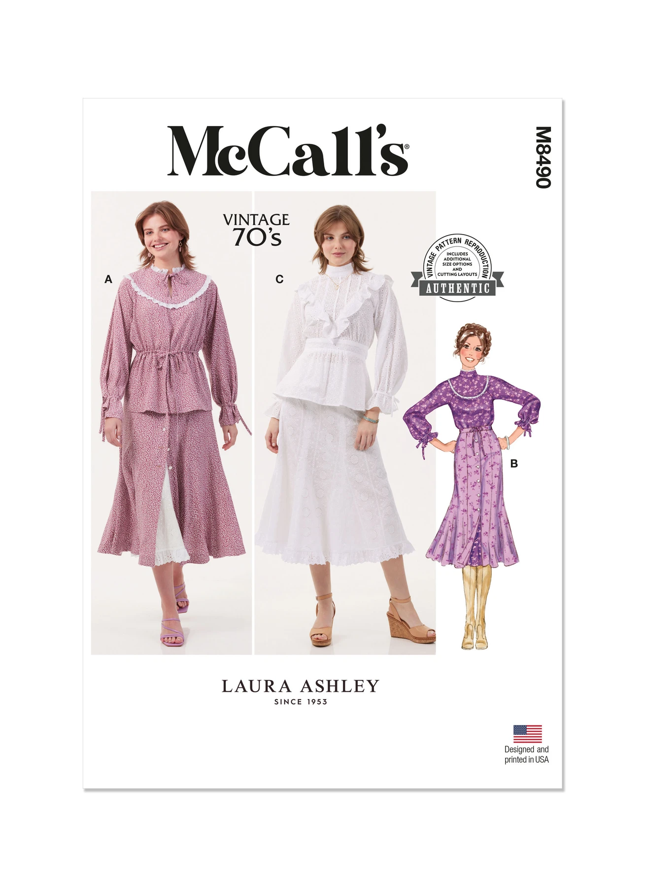 McCall's Sewing Pattern 1970s Misses' Tops, Skirt and Petticoat by Laura Ashley 1 McCall's Sewing Pattern 1970s Misses' Tops, Skirt and Petticoat by Laura Ashley