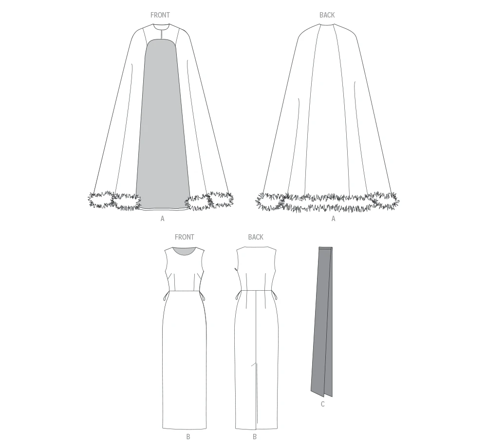 Vogue Patterns Misses' Full-Length Cape and Dress with Sash (PDF) 7 Vogue Patterns Misses' Full-Length Cape and Dress with Sash (PDF)