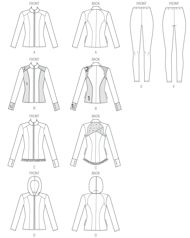 McCall's Sewing Pattern Misses' Activewear Jackets and Leggings (PDF) 8 McCall's Sewing Pattern Misses' Activewear Jackets and Leggings (PDF)