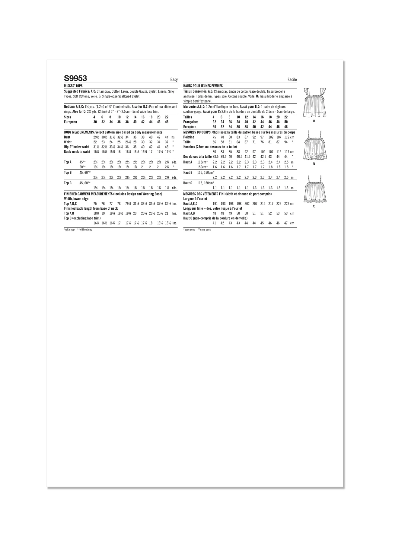 Simplicity Sewing Pattern Misses' Tops 8 Simplicity Sewing Pattern Misses' Tops