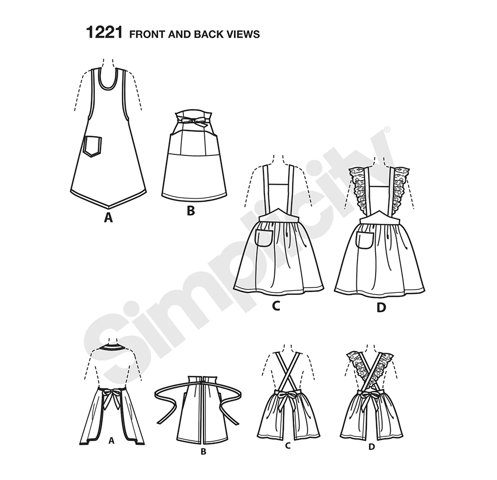 Simplicity Sewing Pattern 1940s Misses' Vintage Aprons 8 Simplicity Sewing Pattern 1940s Misses' Vintage Aprons