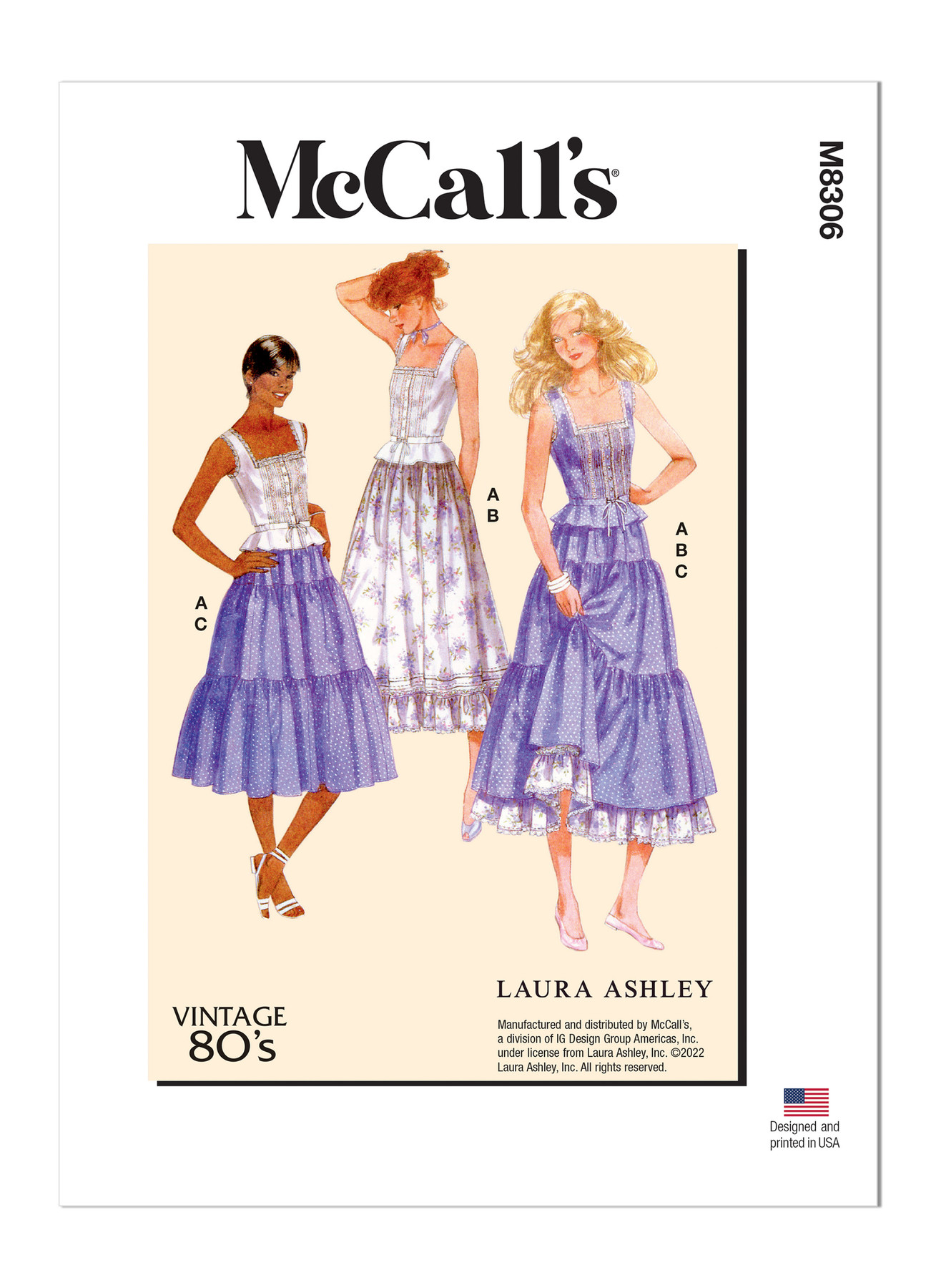 McCall's Sewing Pattern 1980s Misses' Top and Skirts by Laura Ashley (PDF) 1 McCall's Sewing Pattern 1980s Misses' Top and Skirts by Laura Ashley (PDF)