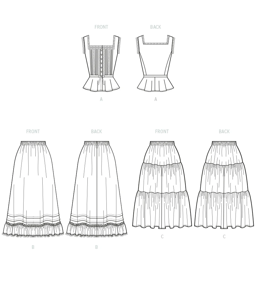 McCall's Sewing Pattern 1980s Misses' Top and Skirts by Laura Ashley (PDF) 6 McCall's Sewing Pattern 1980s Misses' Top and Skirts by Laura Ashley (PDF)