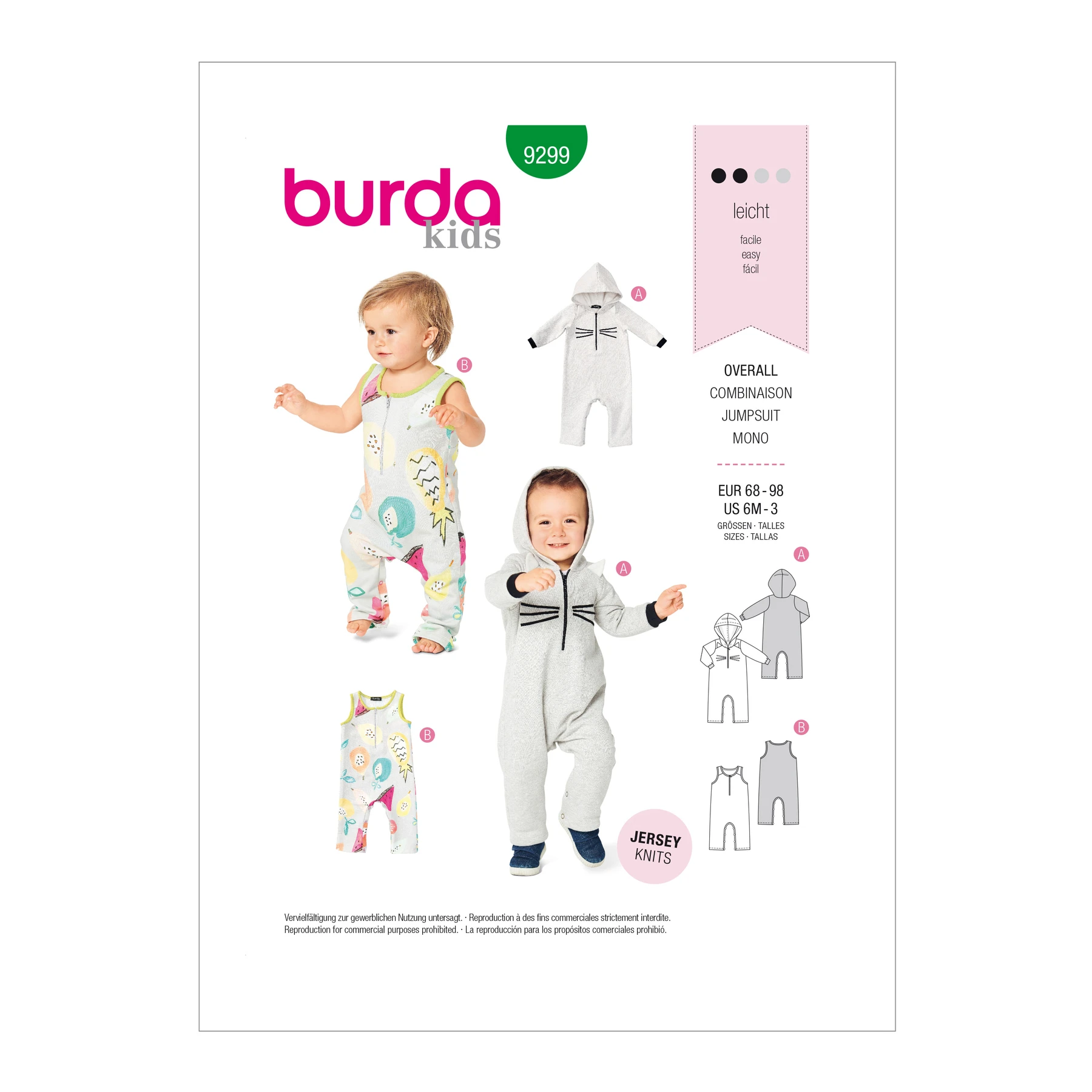 Burda Style Sewing Pattern Toddlers' Jumpsuits with Variations 1 Burda Style Sewing Pattern Toddlers' Jumpsuits with Variations