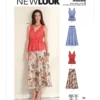New Look Sewing Pattern Misses' Pull-Over V-Neck Sleeveless Top with Elastic Waist & Skirt