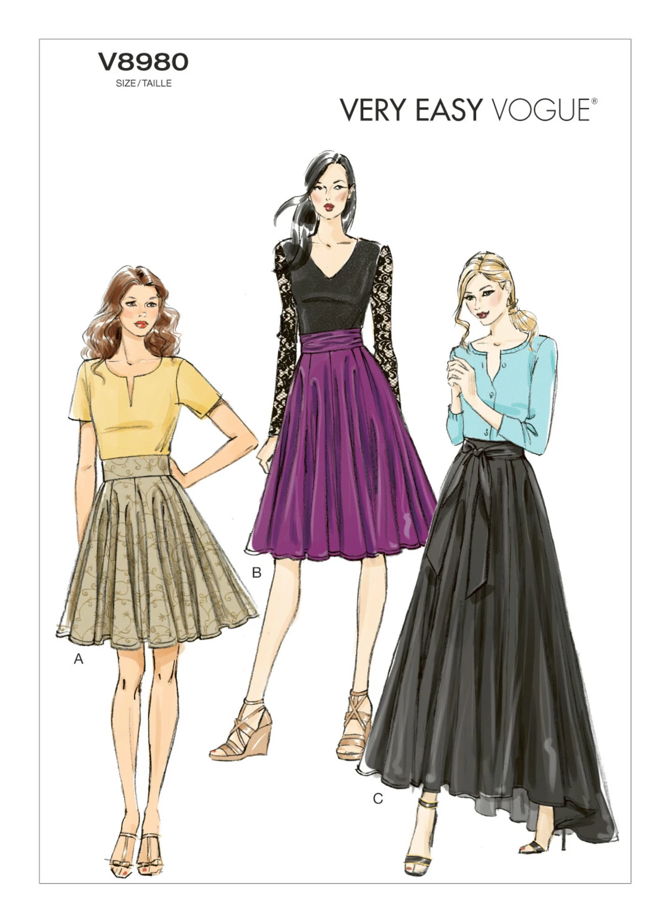 Vogue Patterns Misses' Full Gored Skirts 1 Vogue Patterns Misses' Full Gored Skirts