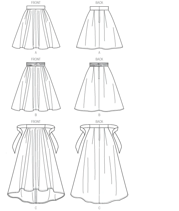 Vogue Patterns Misses' Full Gored Skirts 8 Vogue Patterns Misses' Full Gored Skirts