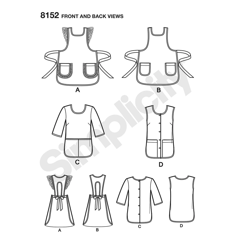 Simplicity Sewing Pattern 1970s Misses' Vintage 1970s Aprons 4 Simplicity Sewing Pattern 1970s Misses' Vintage 1970s Aprons