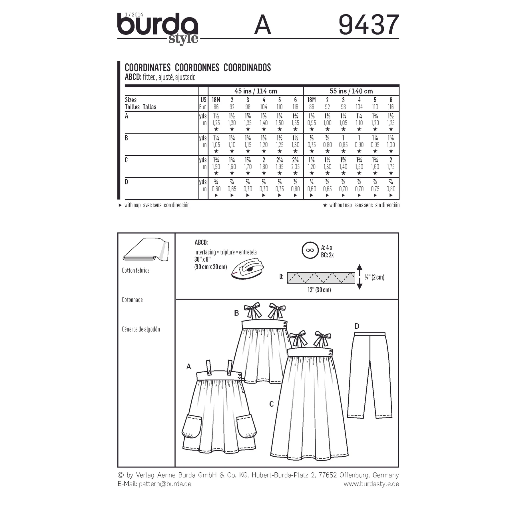 Burda Style Sewing Pattern Toddlers 2 Burda Style Sewing Pattern Toddlers