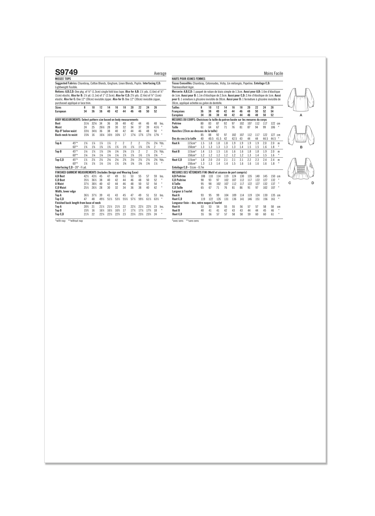 Simplicity Sewing Pattern Misses' Tops (PDF) 9 Simplicity Sewing Pattern Misses' Tops (PDF)
