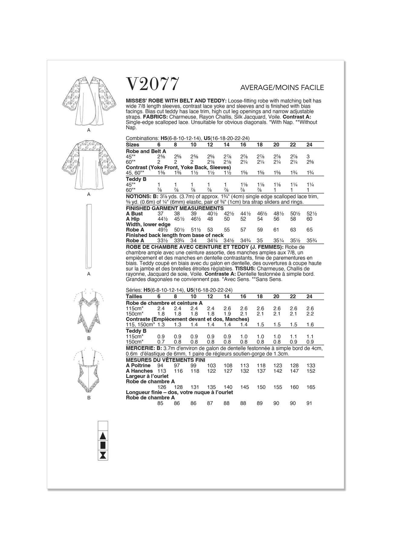 Vogue Patterns Misses' Robe with Belt and Teddy (PDF) 7 Vogue Patterns Misses' Robe with Belt and Teddy (PDF)